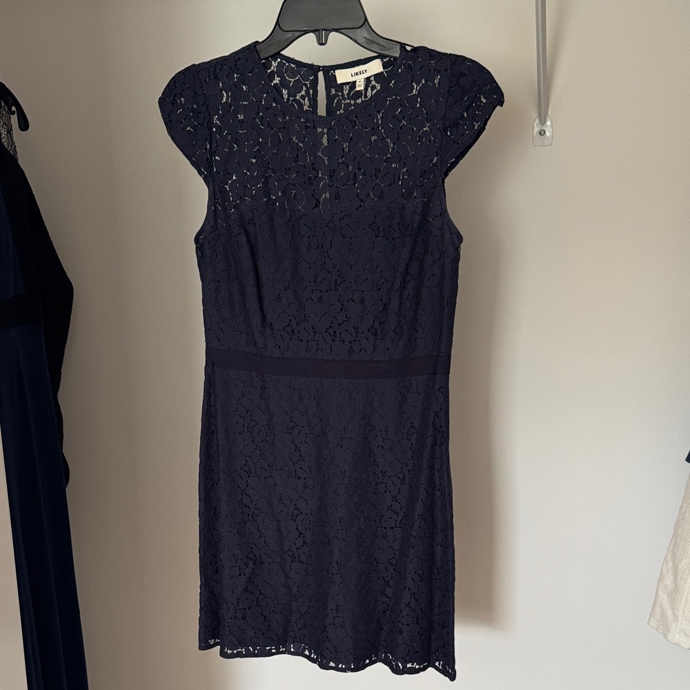 Likely Navy Lace Mini Dress